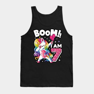 Kids Dabbing Birthday Shirt 7 Years Old Birthday Outfit Girls Tank Top